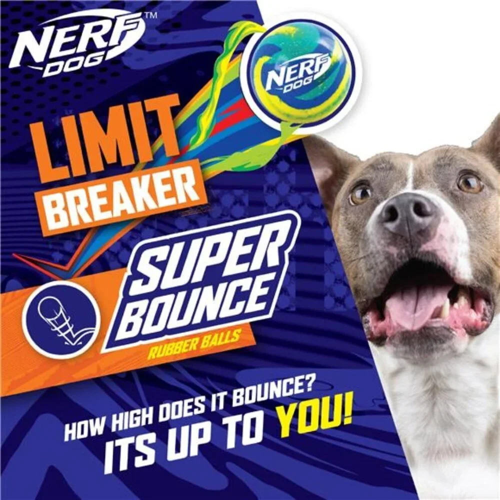 2.4-inch Rubber Super Bounce Ball Fetch Dog Toy, 3 Pack